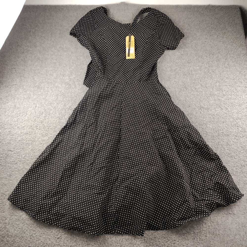 Gown Town Dress Polka Dot A Line Short Sleeve Pockets House Wife Size Large NWT